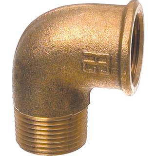 Rørvinkel Guidi 90° Elbow Male/Female, messing, vinklet 90°, 1/2" G (BSP) (indvendig) til 1/2" G (BSP) (udvendig)