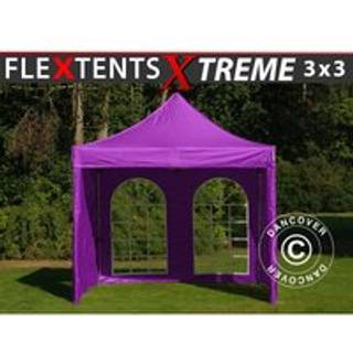 Foldetelt FleXtents Easy up pavillon Xtreme 50 Vintage Style 3x3m Lilla, inkl. 4 sider