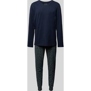 Schiesser Casual Essentials Long Sleeve Pyjamas - Darkblue - 56