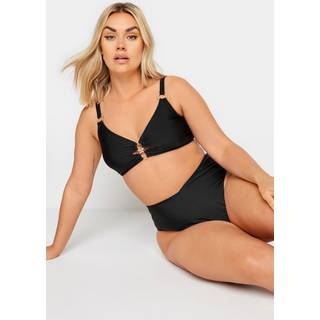 Yours Curve Yours Curve Black Ring Detail Bikini Top