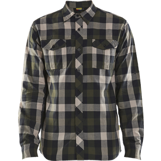 Blåkläder 3299 Flannel Skjorte / Flannel Skjorte - M - Olivengrøn/Sort