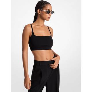 MK Stretch Wool Cropped Tank Top - Black - Michael Kors - XL
