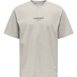 ONLY & SONS O-neck T-Shirt i Silver Lining til herre