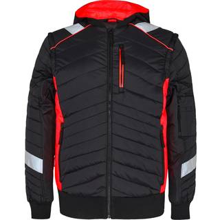 ENGEL Cargo quiltet jakke Sort/Rød 1870-224 4XL