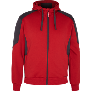 ENGEL Galaxy Sweat Cardigan med hætte Tomato Red/AntrazitGrå 8820-233 3XL