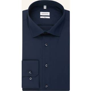 Seidensticker Herren Hemd blau Slim Fit