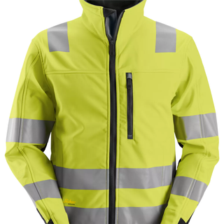 Snickers 1230 high-vis softshelljakke, klasse 3 gul/navy L