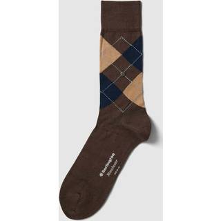 Burlington Manchester Mercerised Cotton Sock - Brown - Str 40/46