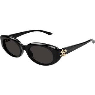 Alexander McQueen Kvinde AM0469S 001 Solbriller Acetat Sort Grå Rund