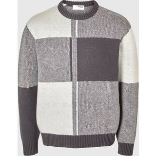 SLHMEIO LS KNIT RELAXED BLOCK CREW