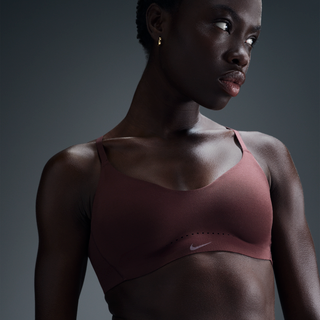 Justerbar Nike Alate Minimalist-sports-bh med let støtte og indlæg til kvinder - brun - 2XL (C-E)