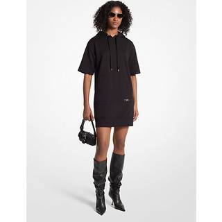 MK Cotton Hoodie Dress - Black - Michael Kors - XXS