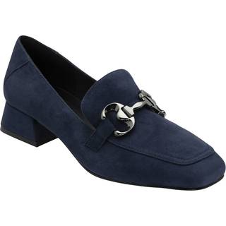 Lotus Lotus Blue Heeled Leather Loafer Shoes