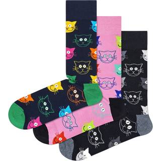 Happy socks 3-pak Mixed Cat Socks Gift Box - Mixed - Str 36/40