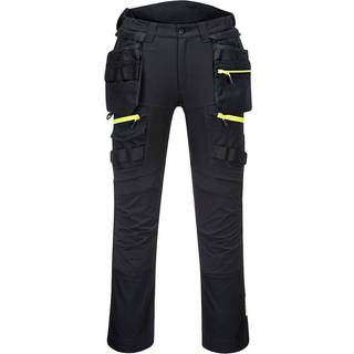 DX4 hi-vis bukser med aftagelige hængelommer - Sort (Størrelse: 28)