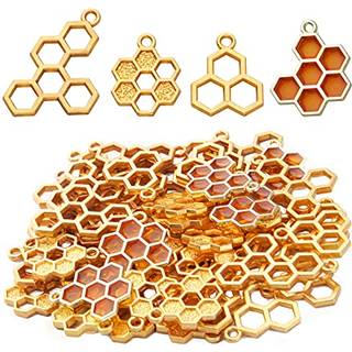 Bronagrand 50stcs emalje honningkage Charms vedh?ng legering bi bikomen ?bent bagestor pendel til halsk?de armb?nd DIY h?ndv?rk smykker, der frem