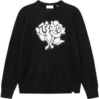 Les Deux - Felipe Knit - Striktrøjer til herre - Black/ivory - L