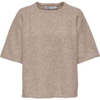 Ella Kortærmet Striktrøje, Simply Taupe, L
