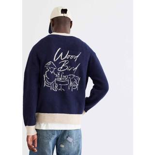Woodbird - Wbkoon Noodle Cardigan - Sweatshirts og trøjer til herre - Navy - L