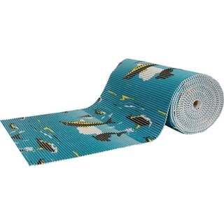 Skridsikker bademåtte - På metermål - Print med delfiner - 65 cm bred - Multifunktionsmåtte til vådrum