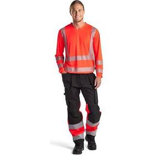 Blåkläder 1558 High Vis Buks med stretch / High Vis Arbejdsbuks med stretch - D84 - Sort/High Vis Rød