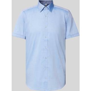 OLYMP Herren Kurzarmhemd blau