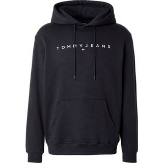 Tommy Jeans Linear Flag Logo Hoodie Black