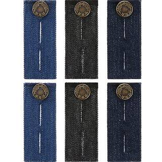 Toodoo 6 stykker jeans talje extender jeans bukser forl?nger bl? jean knap extender talje forl?nger med metal knap til bukser jeans bukser og ned