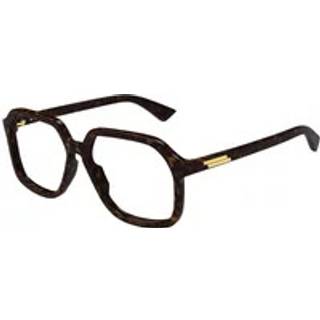 Bottega Veneta Unisex BV1329O 002 Optiske stel Acetat Havana Transparent Firkantet