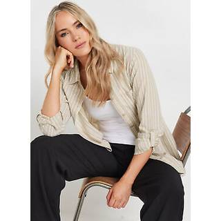 Lts Tall Stone Stripe Shirt 14 Lts | Tall Women's Shirts & Blouses - Cream