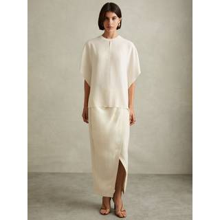 Reiss Reiss Ivory Tania Draped Sleeve Top