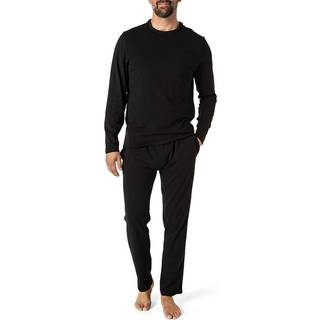 Calvin Klein Underwear Herren Pyjama schwarz Popeline Stoff unifarben