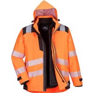 PW3 hi-vis 3-i-1 jakke - Orange/Sort (Størrelse: L)