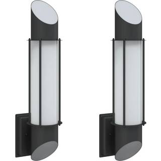 Udendørs Væglamper 2 Stk. Rustfrit Stål Sort