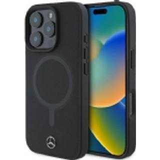 iPhone 16 Pro - Mercedes-Benz MagSafe Genuine Leather Cover - Plain Black