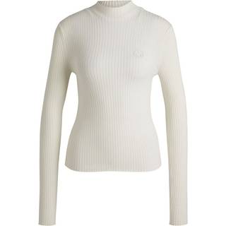 Sweater med høj hals og broderet Happy HUGO-logo