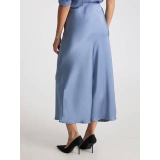 Vicky Heavy Sateen Nederdel, Smoke Blue, 38