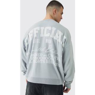 Mens Grey Tall Official Varsity Knitted Sweatshirt