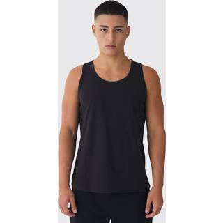 Mens Black Regular Fit Basic Vest