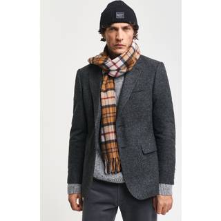 HERRINGBONE CHECK WOOL WOVEN SCARF