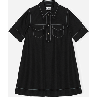 Ganni kjole - F9462 Crepe Mini black