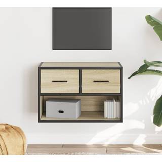 tv-bord 60x31x39,5 cm konstrueret træ og metal sonoma-eg