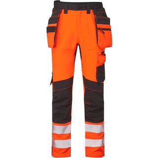 DX4 hi-vis arbejdsbukser med aftagelige hængelommer - Orange/Sort (Størrelse: 38)