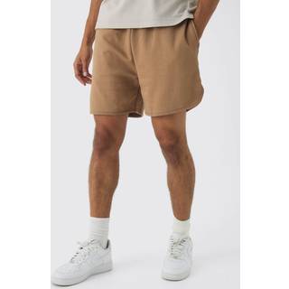 Mens Light Brown Regular Fit Volley Short Length Heavyweight Short