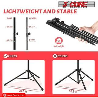 5 Core Music Stand 2 i 1 Dual Use Noder Professionel bærbar justerbar 27,6-67 tommer foldemusik Note Holder Tripod Stands - Mus FLD 4S