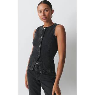 Gina Tricot-Tailored denim vest-Denim-skjorter-Sort-S-Dame