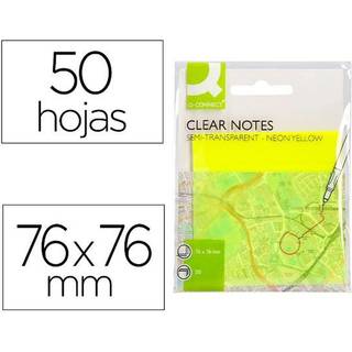 Q-connect semitransparente notes 76x76mm neongul