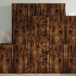 skab 70x42,5x185 cm konstrueret træ røget egetræsfarve