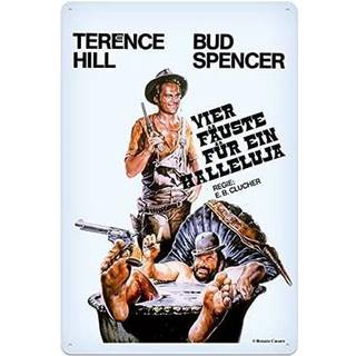 Bud Spencer & Terence Hill Tin Sign Vier Fäuste für ein Halleluja 20 x 30 cm