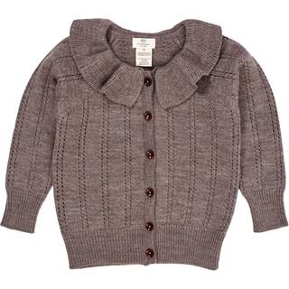 Copenhagen Colors Merino Pattern Cardigan w Collar Natural Melange 86 cm Beige 86 cm Unisex